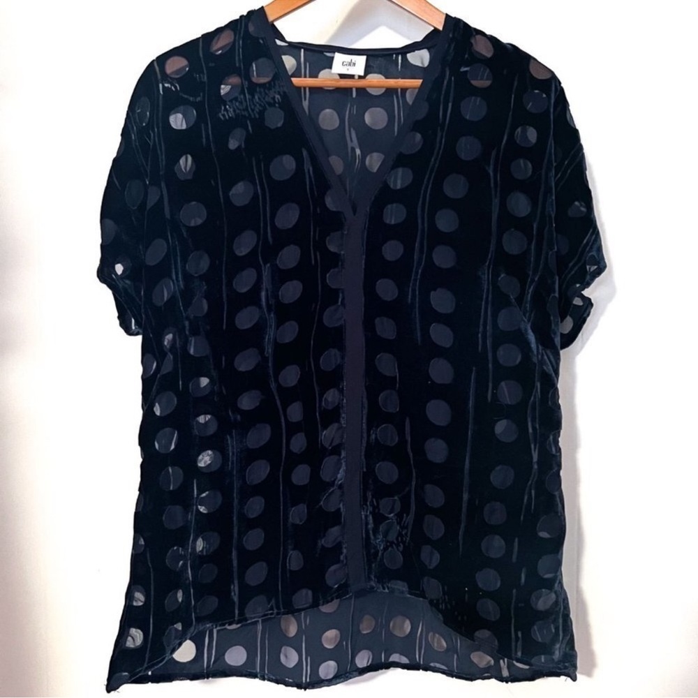 CAbi Blue Cuffed Sleeve Relaxed Blouse - Picture 3 of 7